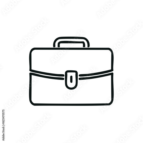 Simple Line Art Briefcase Illustration, Business Bag, Handbag