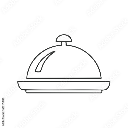 Food service cloche line icon outline vector