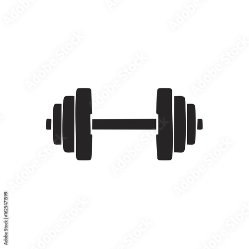 Weightlifting barbell dumbbell fitness equipment simple design for gym training, heavy sport, and healthy lifestyle
