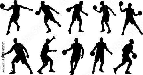 Wallpaper Mural basketball players silhouette
 Torontodigital.ca