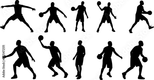 basketball players silhouette
