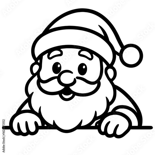 An inviting sketch of Santa Claus, his jovial face and warm demeanor, perfect for holiday themed projects, designs and creative artworks.  vector illustration