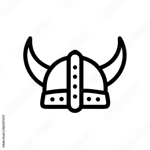 Viking helmet with horns icon in minimalist style