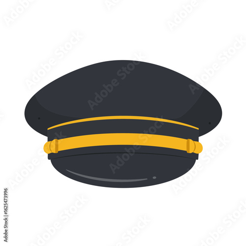 Vector illustration of train conductor hat realistic style on white background, uniform accessory