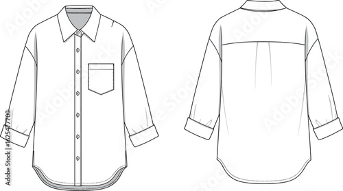 Technical fashion flat drawing of a men's classic waistcoat or vest, showing front and back views with button closure, adjustable back strap, and pockets, on a white background.