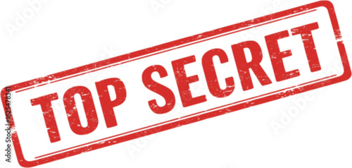 Top Secret red ink rubber stamp sign symbol grunge effect vector illustration design confidential case investigation tampon classified private secret information