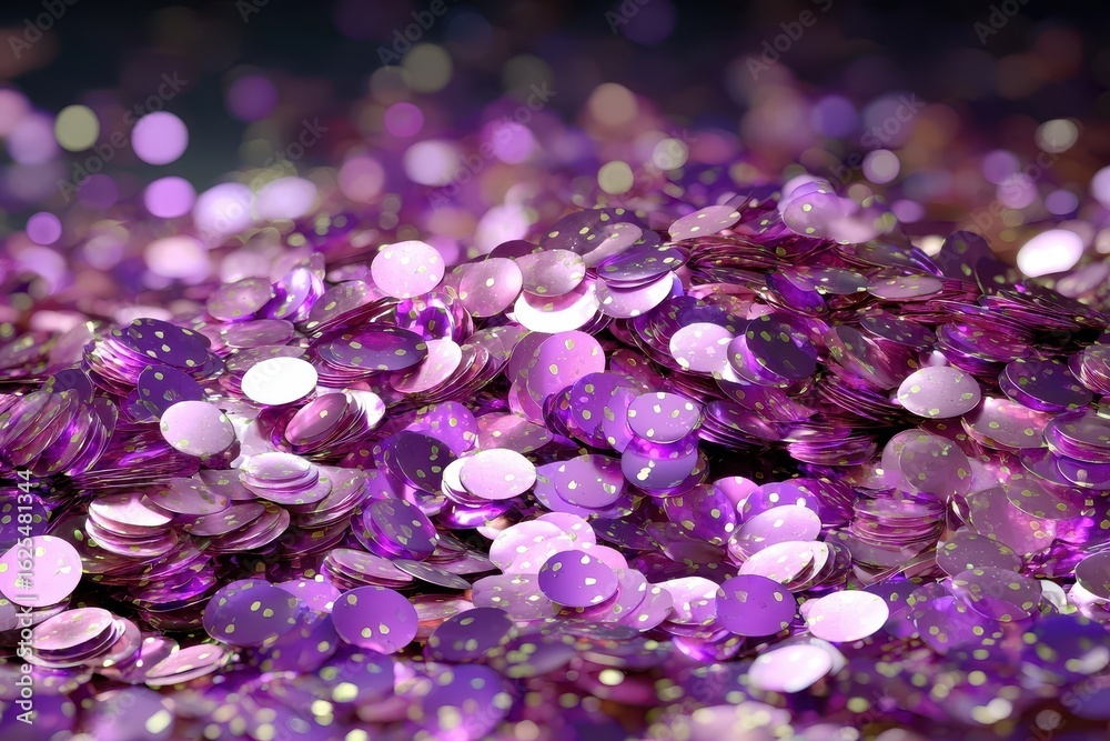 Fototapeta premium Purple Glitter Circles - Abstract Design