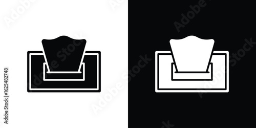 Wipes pack icon collection. Black and white filled vector illustration.