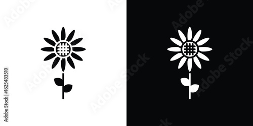 Sunflower icon sign symbol and flat style for app, web and digital design.