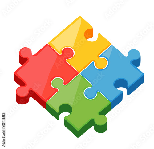 Colorful Puzzle Isolated on...