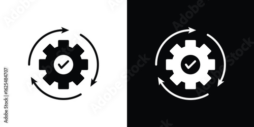 Methodology icon collection. Black and white filled vector illustration.