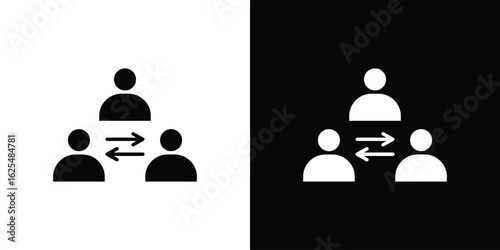 Mediator icon collection. Black and white filled vector illustration.