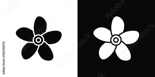 Jasmine icon collection. Black and white filled vector illustration.