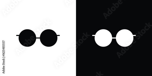 Glasses icon collection. Black and white filled vector illustration.