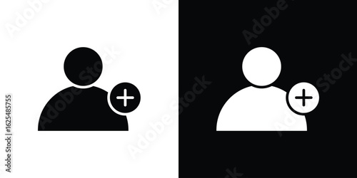 Follower icon collection. Black and white filled vector illustration.
