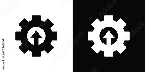 Efficiency icon collection. Black and white filled vector illustration.
