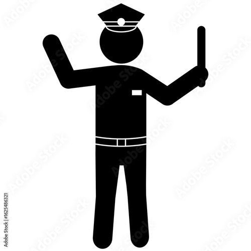 交通整理を行う警察官のピクトグラム