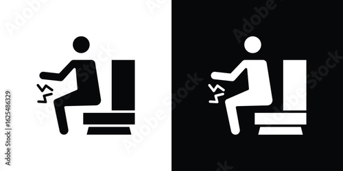Diarrhea icon collection. Black and white filled vector illustration.