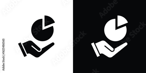 Contribution icon collection. Black and white filled vector illustration.