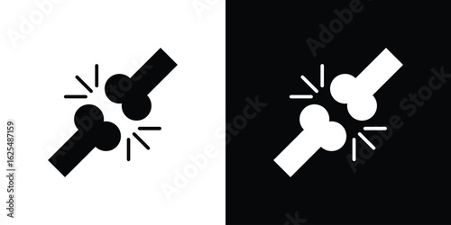 Bones icon collection. Black and white filled vector illustration.