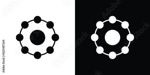 Antioxidant icon collection. Black and white filled vector illustration.