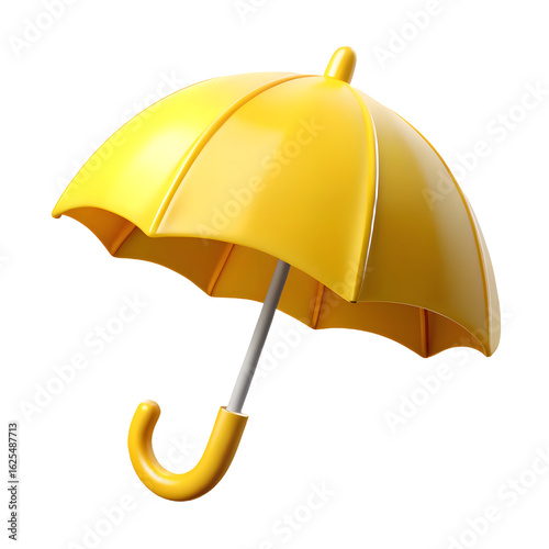 a bright cheerful open yellow umbrella rendered png
