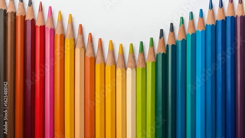Sharp colored pencils in a close-up shot, ideal for creative education concepts.