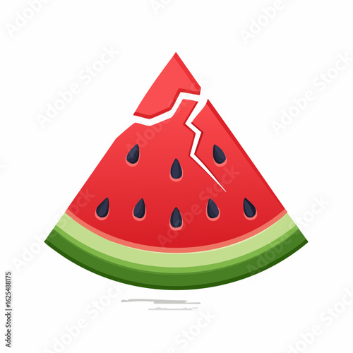 Watermelon Slice Illustration Fresh, Ripe, and Juicy Summer Fruit with Seeds