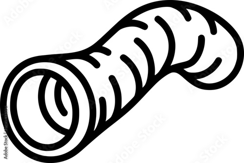 Fossil burrow trace tunnel outline vector
