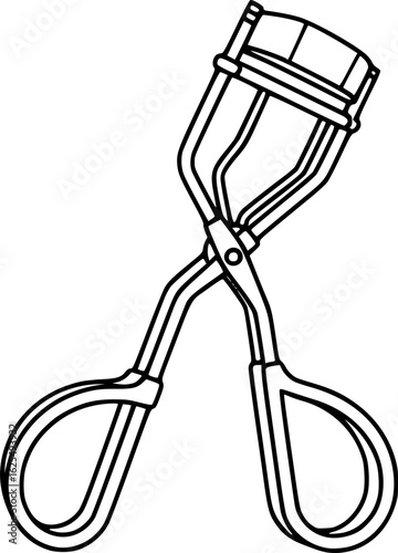 Eyelash curler outline vector
