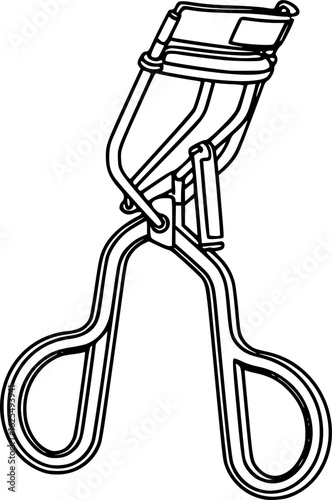 Eyelash curler outline vector
