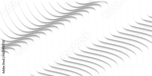Abstract white layered wavy lines graphic design element for modern artistic backgrounds and design applications