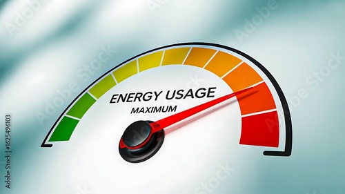 Energy usage meter showing maximum level