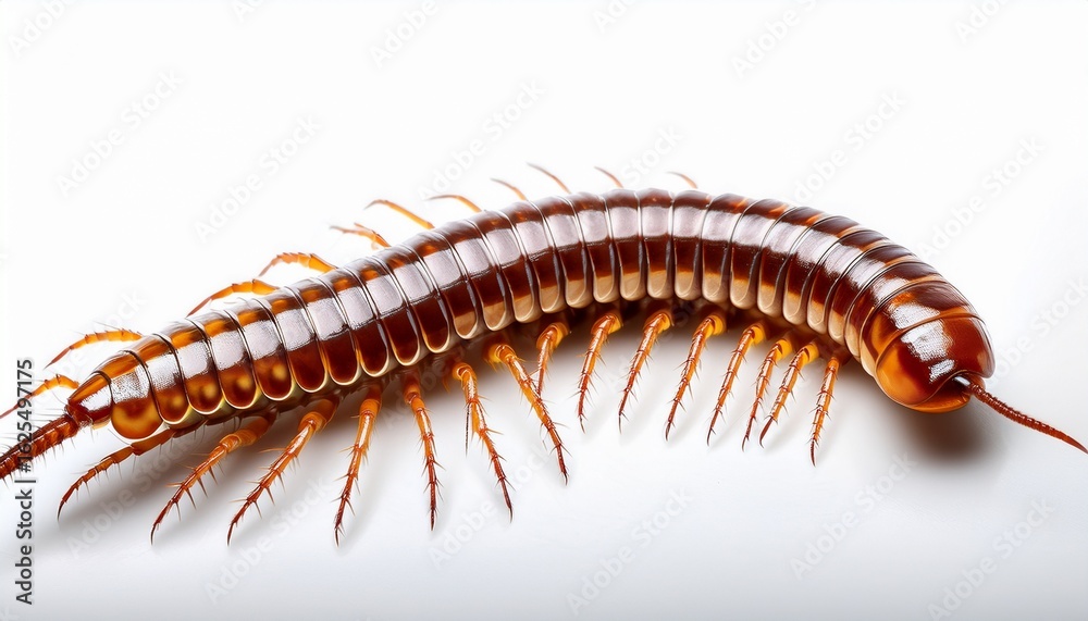 centipede close up on white background centipede close up on white background