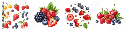 Assorted berries including strawberries, blueberries, and raspberries  