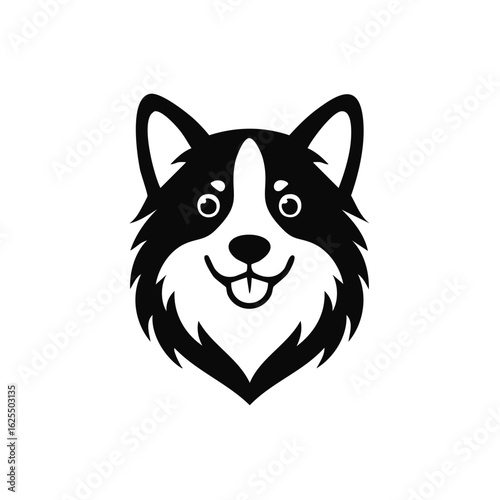 Cute Happy Dog Face Smiling Mascot Illustration