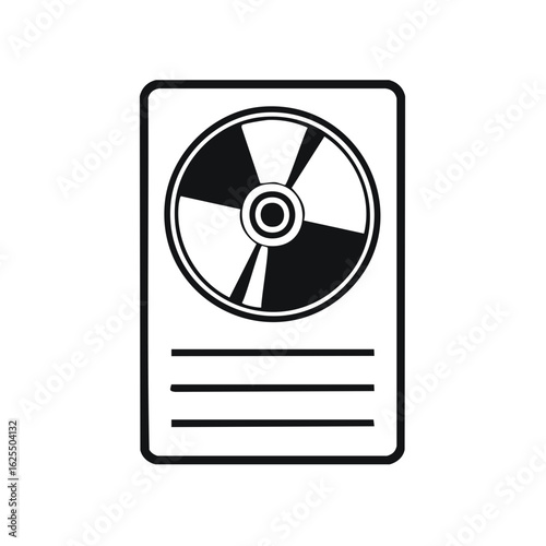 Industrial fan or air conditioner outdoor unit black line art icon