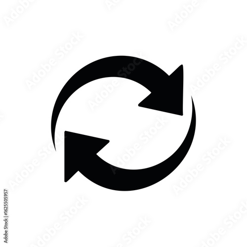 Circular refresh arrows symbol representing repeating cycles and processes