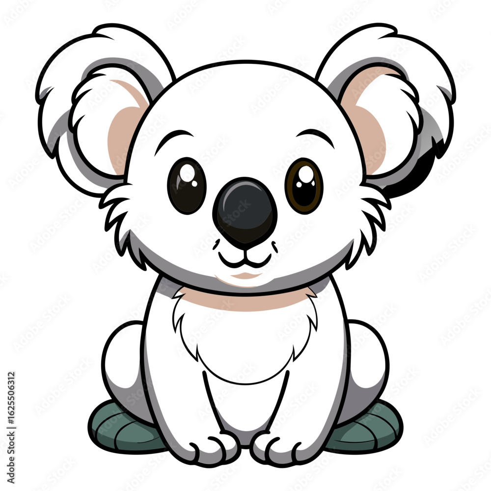 Fototapeta premium Sitting Koala Clipart Isolated