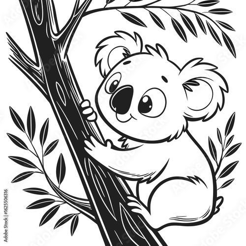 Koala Eating Leaves Vector