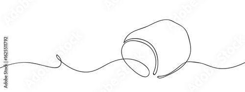 Continuous line vector of marshmallow isolated on transparent background. Editable stroke.