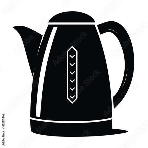 Black electric kettle vector illustration for kitchen appliances and hot water needs design element silhouette