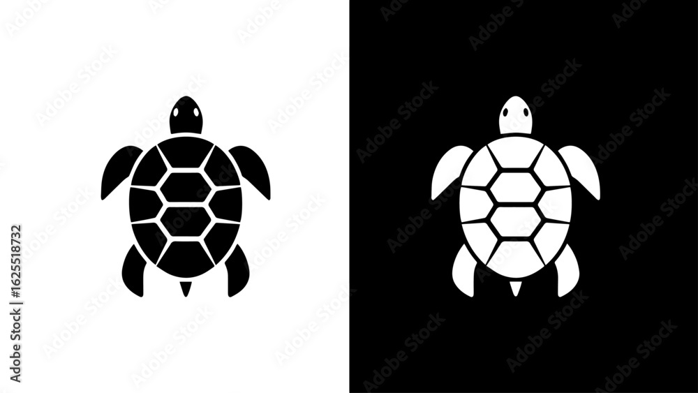 Obraz premium A serene sea turtle rests peacefully on a monochrome background, symbolizing tranquility and slow living.