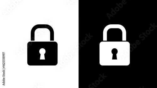 A simple black and white padlock icon symbolizes security, privacy, and data protection.