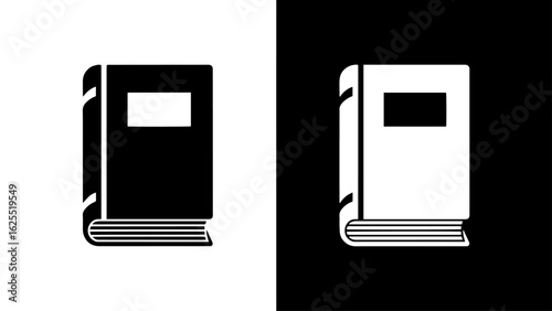 A closed hardcover book rests on a stark white and black background, conveying a sense of knowledge and quiet contemplation.