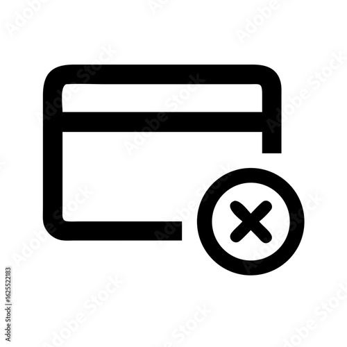 Credit card remove solid icon vector illustration
