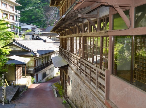 Traditional Japanese wooden building in village