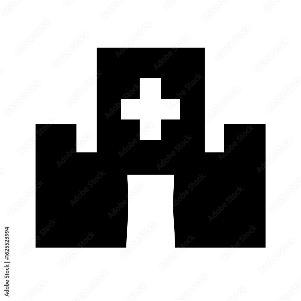 Obraz premium Hospital alt solid icon vector illustration