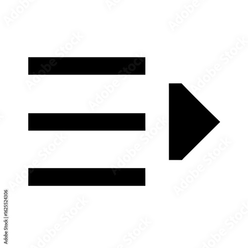 Bild auf Leinwand Left indent solid icon vector illustration