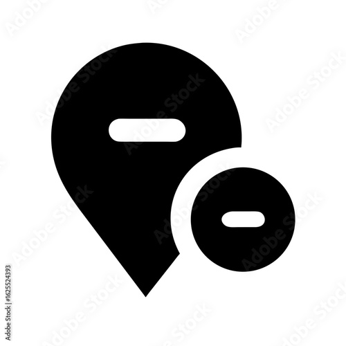 Location remove solid icon vector illustration